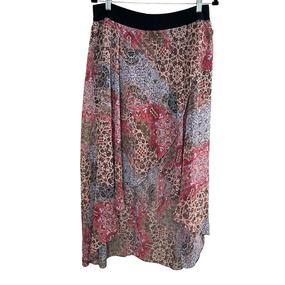 Mark. Chiffon Tulip Hem Patchwork Print Skort, Xl - image 1